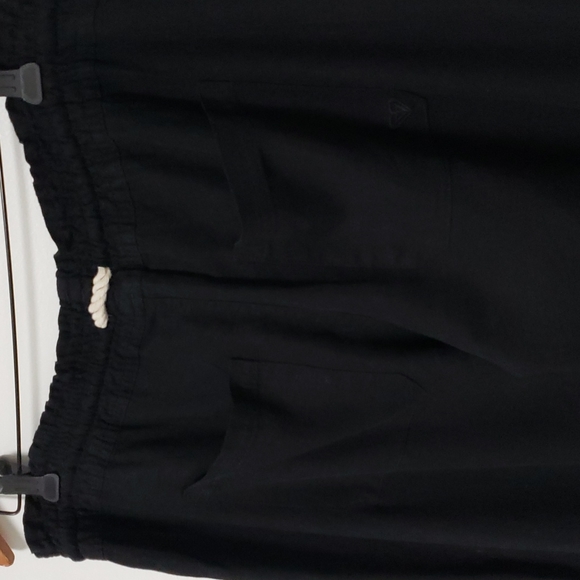 Roxy linen black‎ drawstring pants wide-leg size large long length - Picture 10 of 15